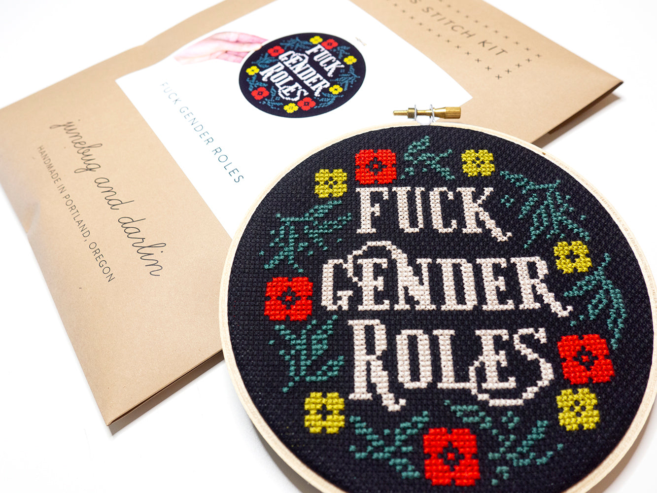 F*ck Gender Roles Cross Stitch Kit