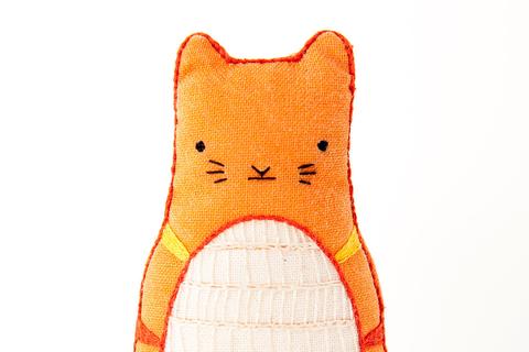 Tabby Cat Embroidery Doll Kit by Kiriki Press