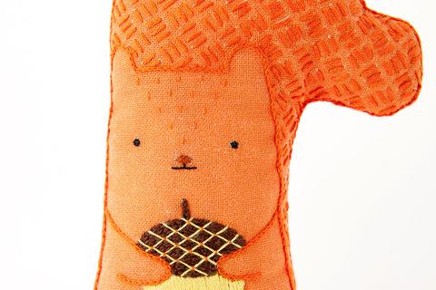 Squirrel Embroidery Doll Kit by Kiriki Press