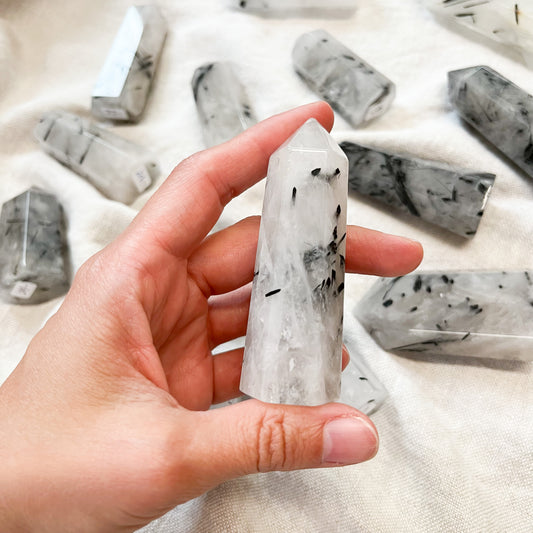 Tourmalinated Quartz Points