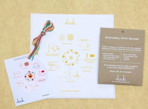Summer Embroidery Stitch Sampler Kit by Kiriki Press