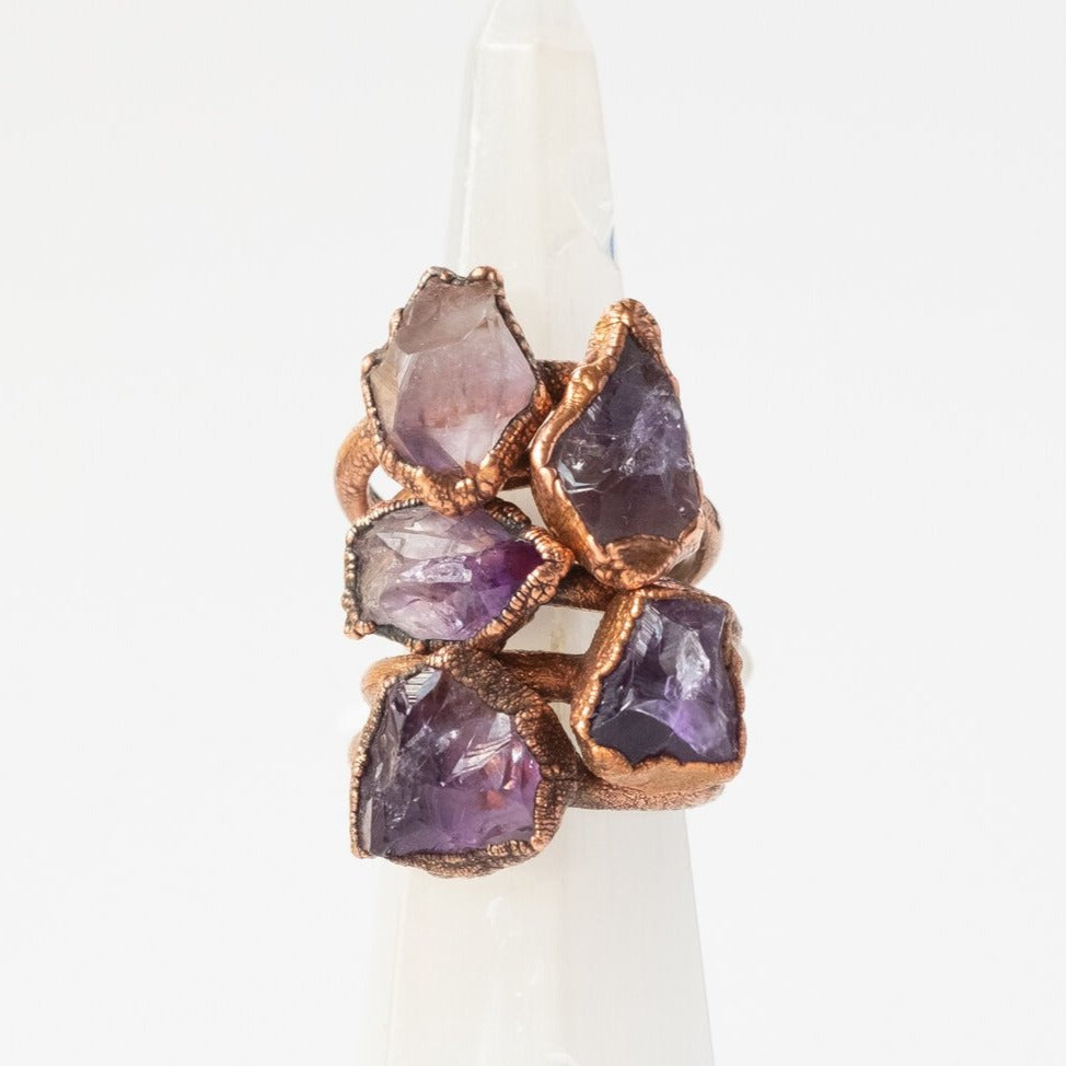 Amethyst Electroform Rings