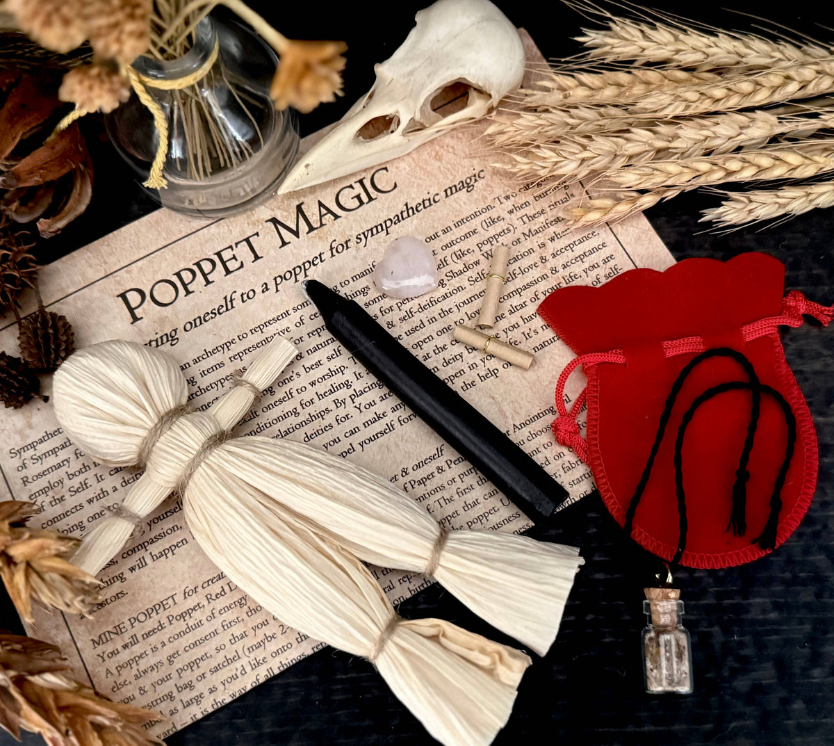 Poppet Ritual Set / Corn Husk Folk Doll Kit