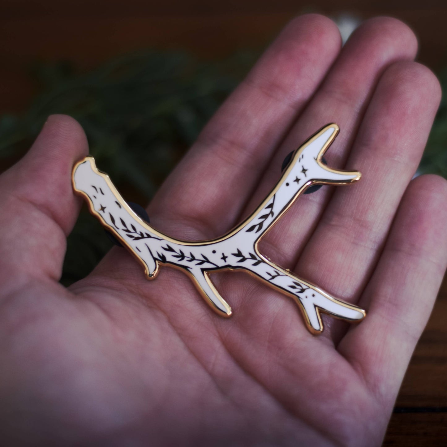 Antler Lapel Enamel Pin