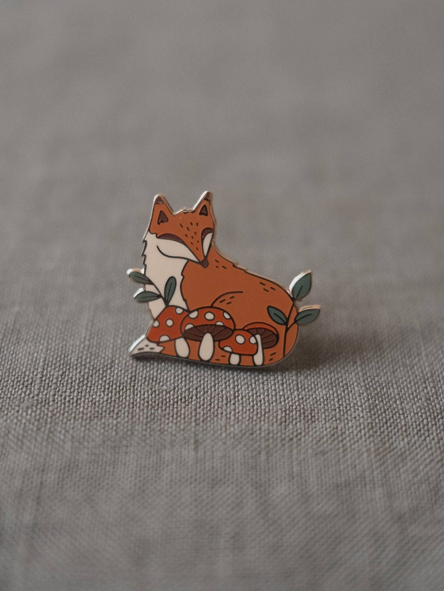 Fox in Forest Enamel Pin (With Locking Clasp)