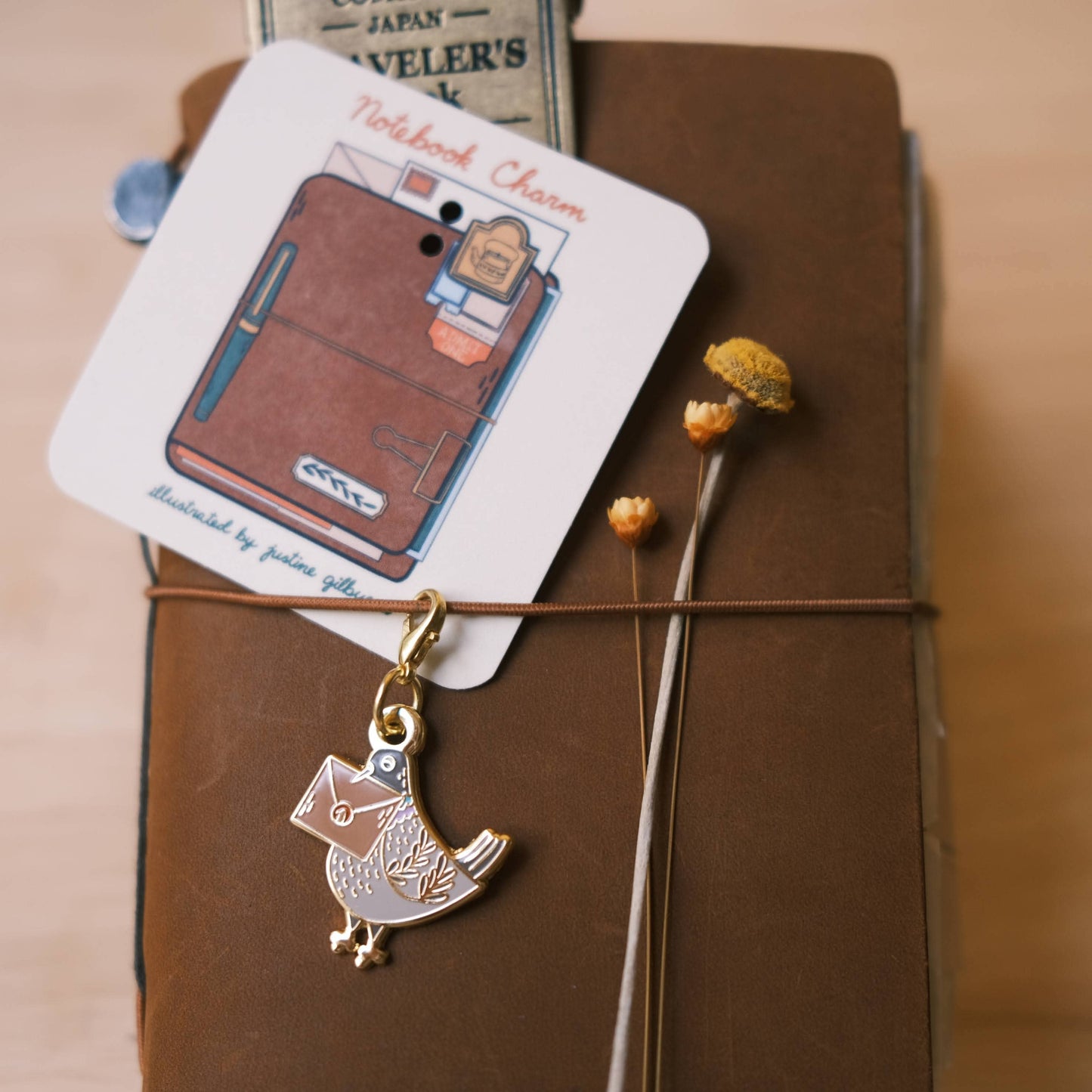 Pigeon Snail Mail Notebook Charm