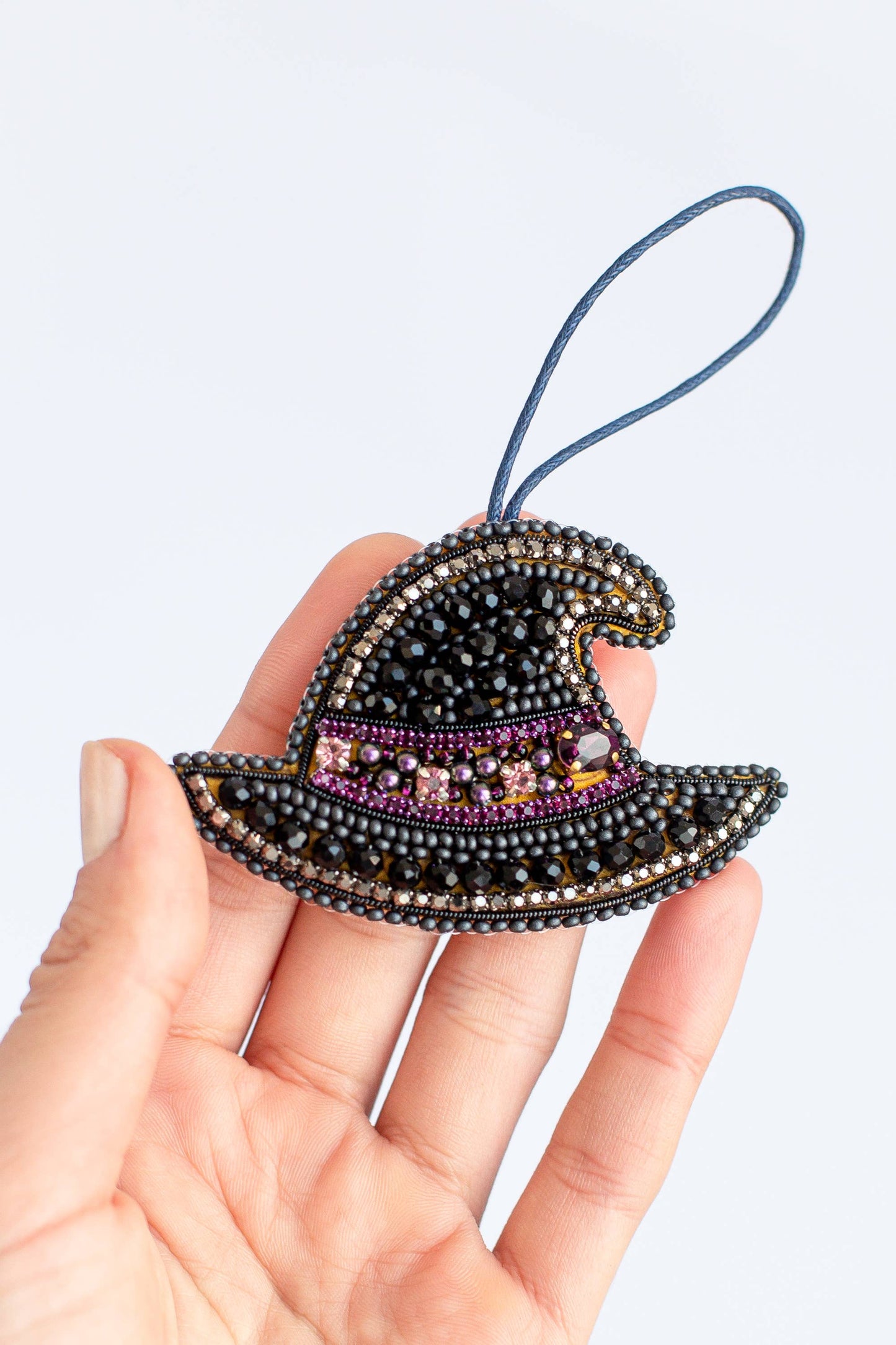 Witch Hat DIY Bead Embroidery Kit, Spooky Halloween Jewelry