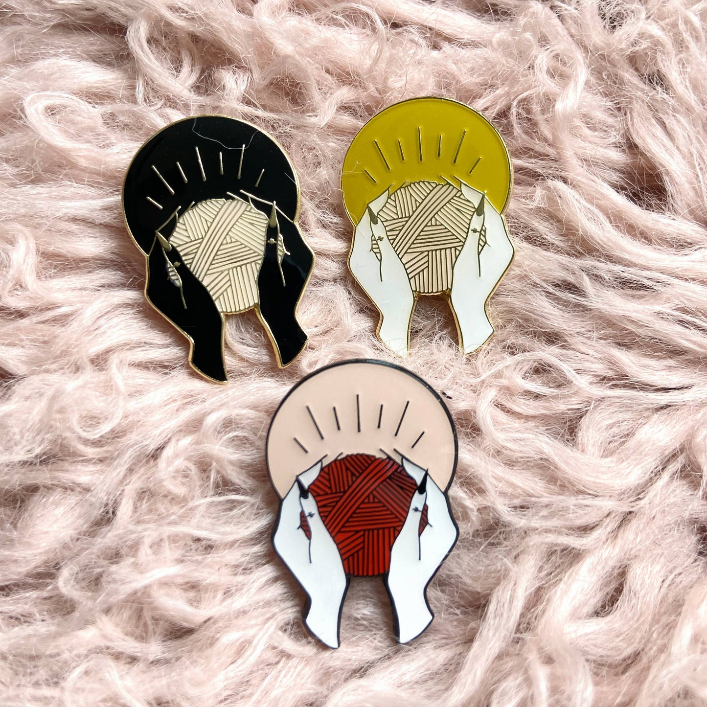 Yarnbearer Enamel Pin - Gold + Pink