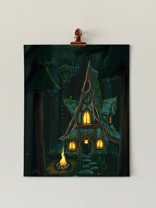 The Cabin 8x10 Art Print | forestcore | cottagecore | witchy