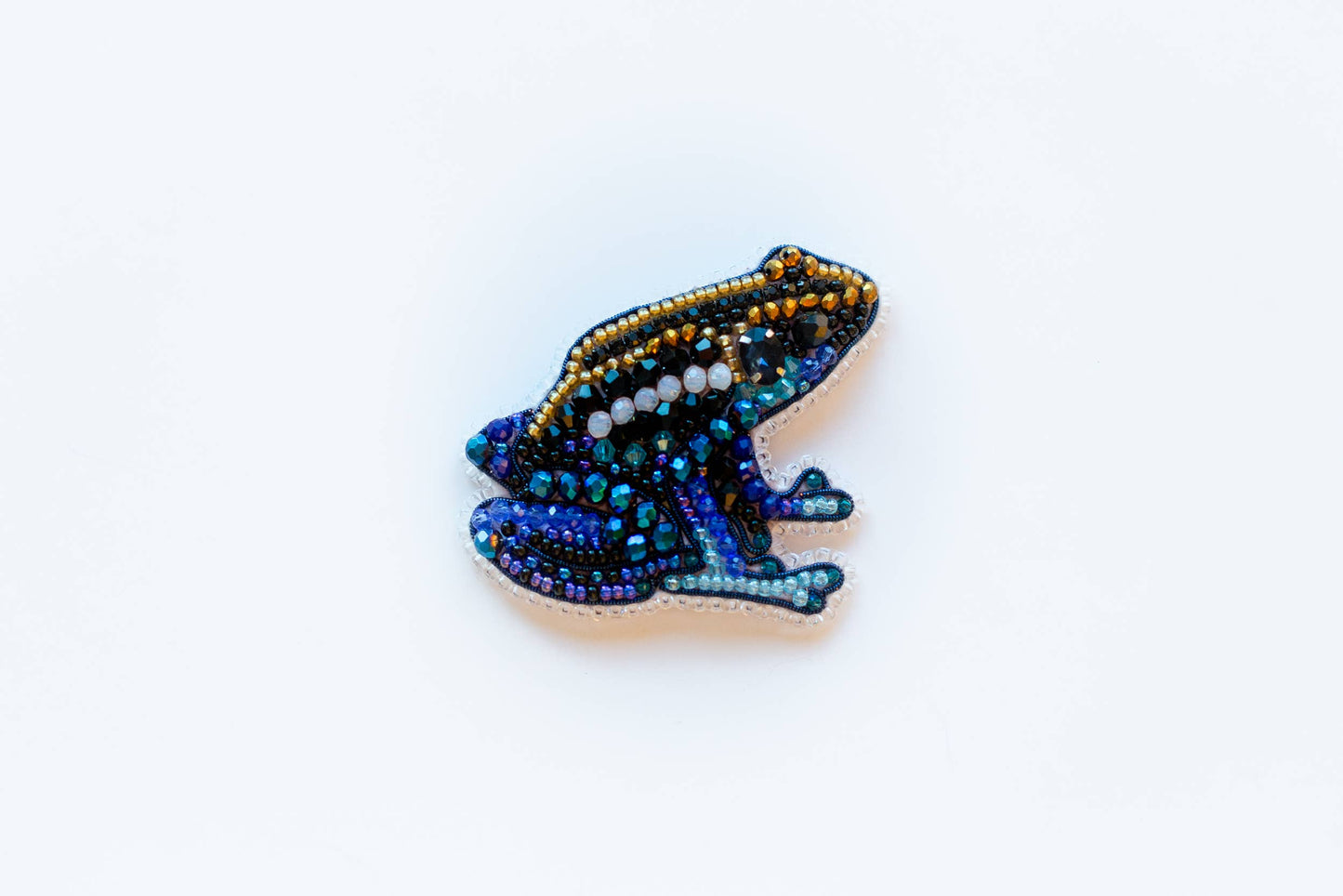 Bead Embroidery Kit: DIY Seed Bead Frog Brooch