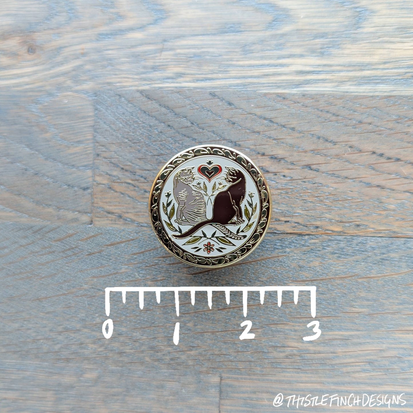 House Cat Hex Sign Gold Hard Enamel Pin