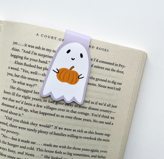 Pumpkin Ghost Magnetic Bookmark