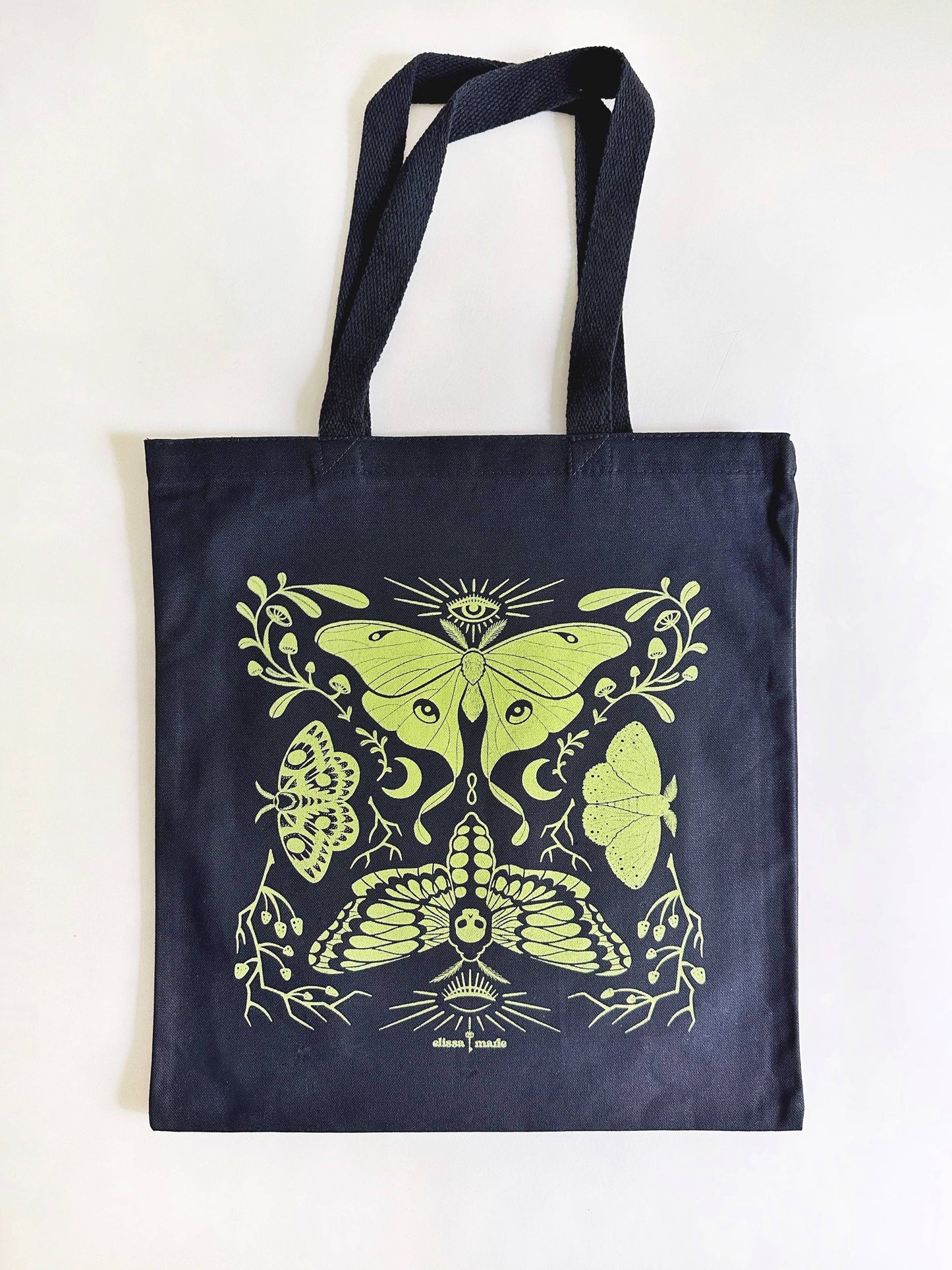 Moth-er Nature Tote Bag | moths | mushrooms | moon