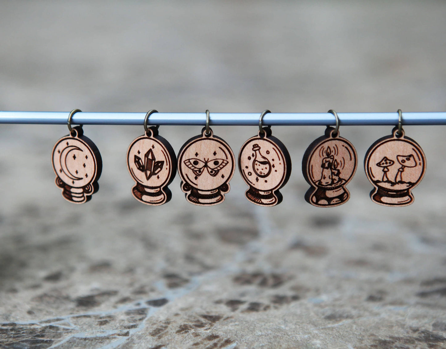 Crystal Ball Knitting Stitch Marker Set