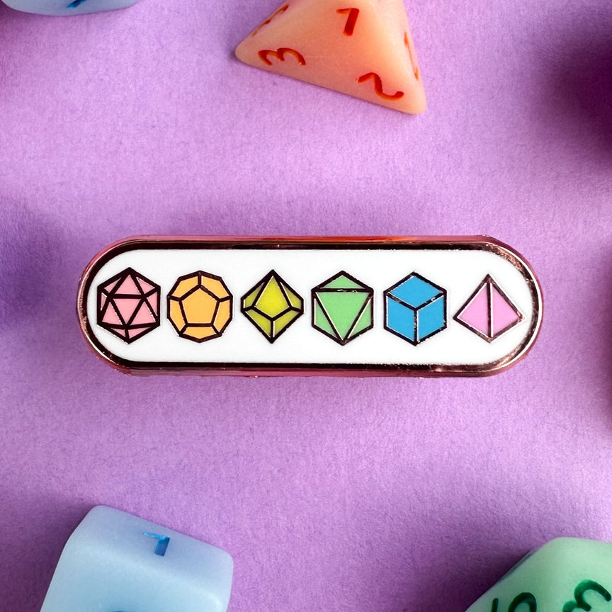 Dice Personality Plaque Enamel Pin