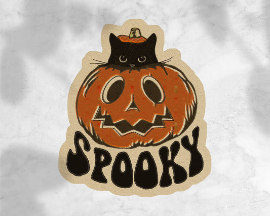 Vintage Inspired Spooky Black Cat Sticker- Halloween Sticker