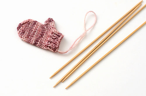 Teeny Tiny Mitts Hanging Ornament - Free Knitting Pattern Digital Download
