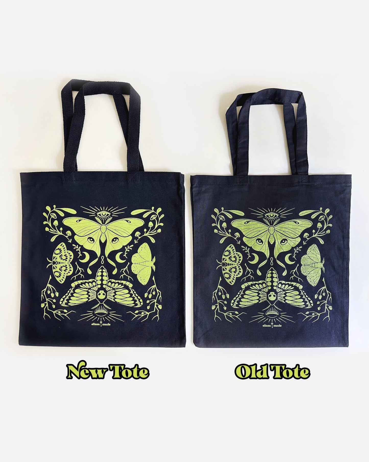 Moth-er Nature Tote Bag | moths | mushrooms | moon