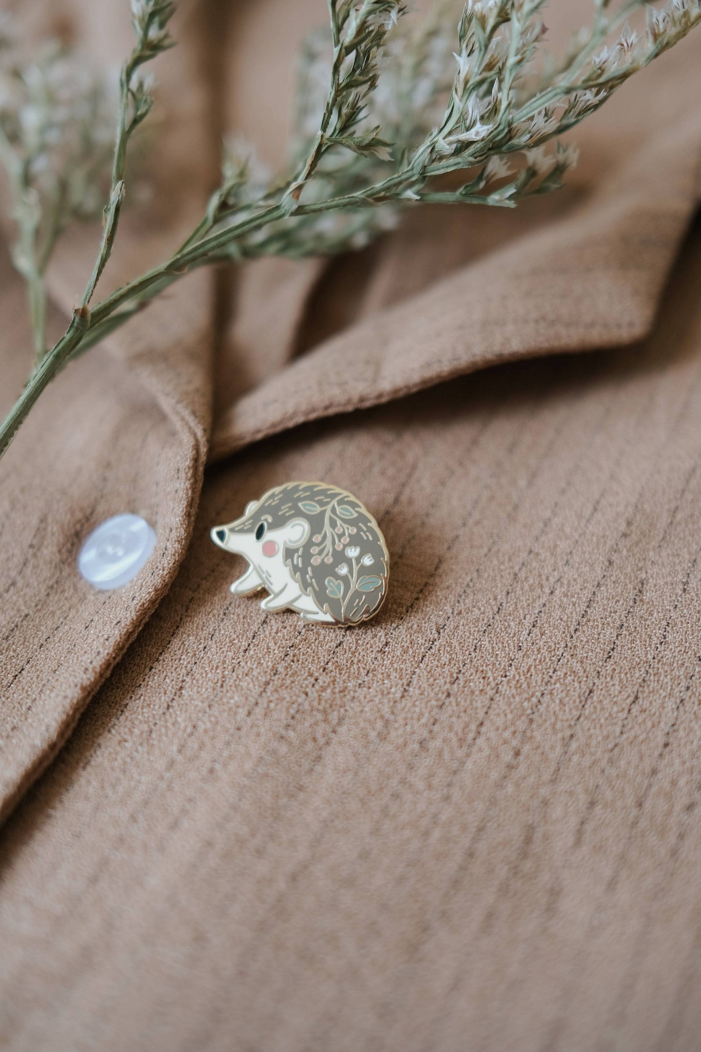 Hedgehog Enamel Pin (With Locking Clasp)
