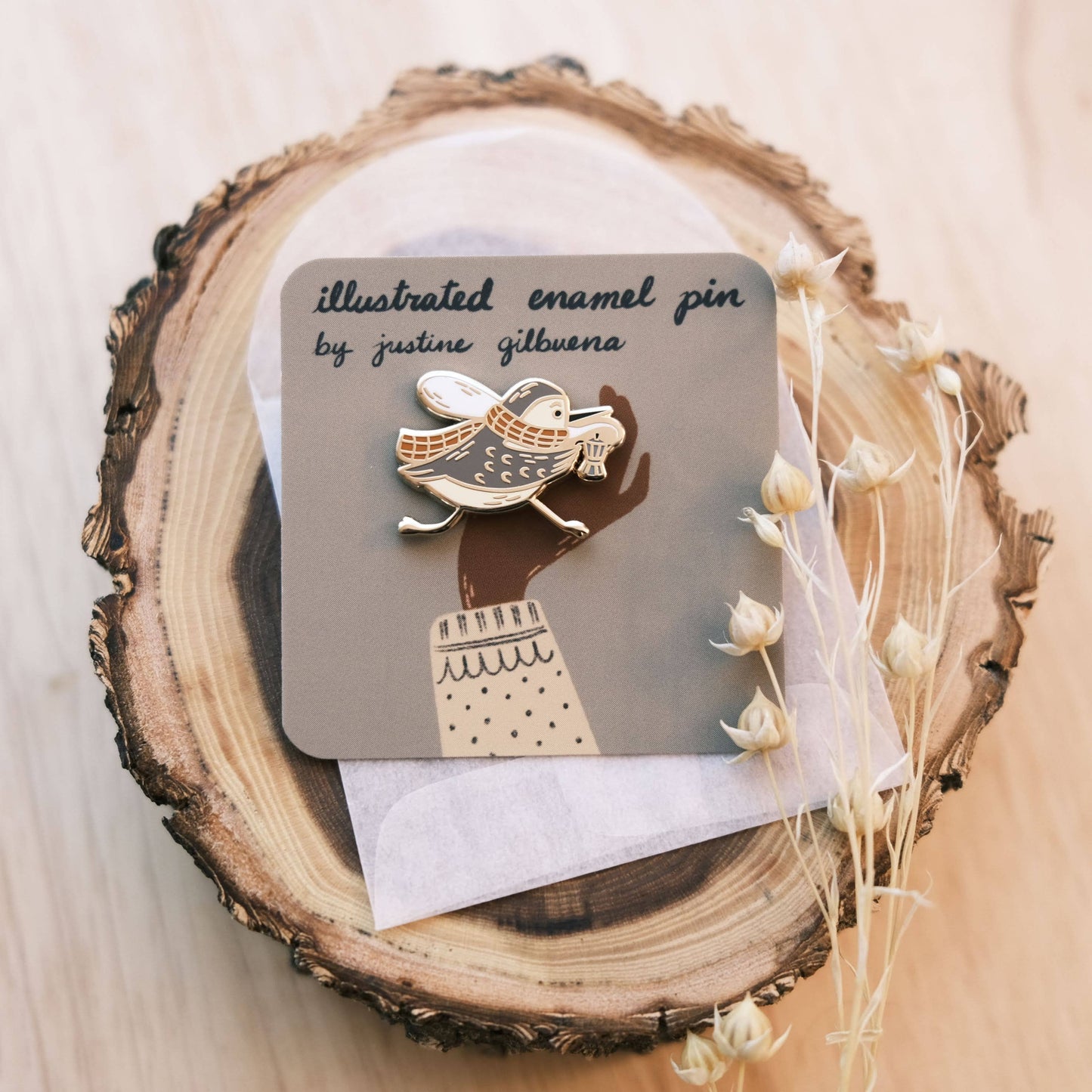 Caffeinated Sandpiper Enamel Pin (With Locking Clasp)