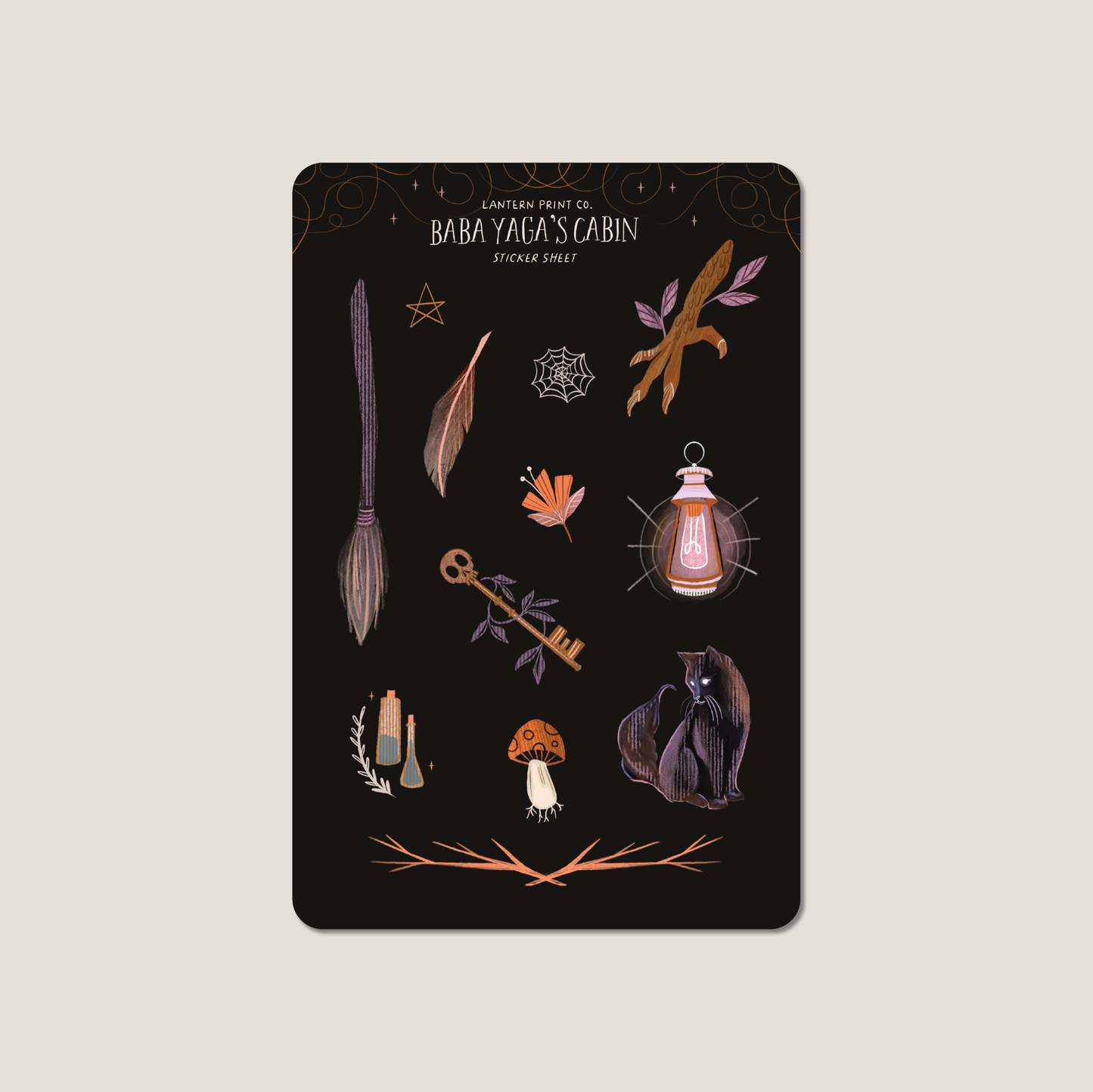 Baba Yaga's Cabin Vinyl Sticker Sheet - 4x6 matte finish