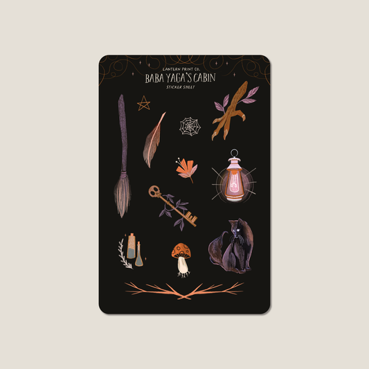Baba Yaga's Cabin Vinyl Sticker Sheet - 4x6 matte finish