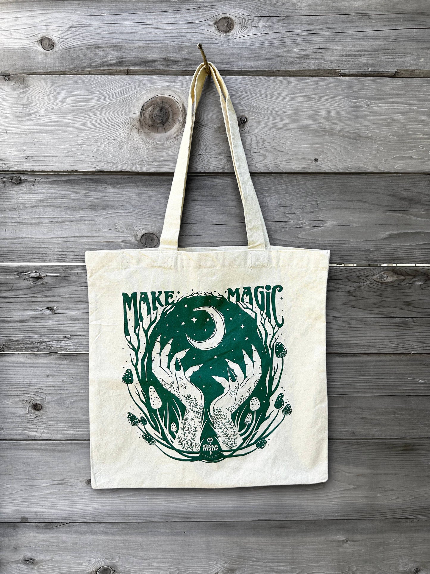 Make Magic Canvas Tote Bag | witchy | mushrooms | moon