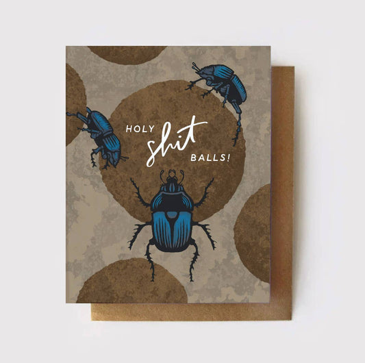 Holy Shit Balls Dung Beetle Card