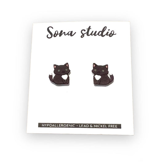 Tuxedo Cat Earrings