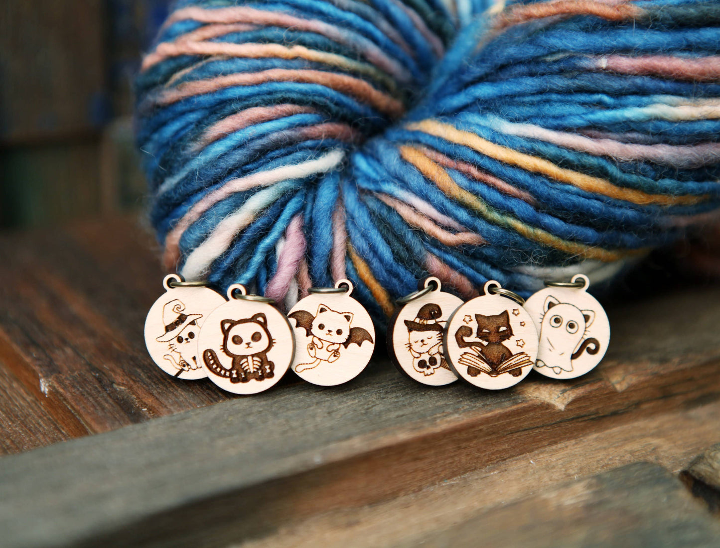 Halloween Cats Knitting Stitch Markers Set