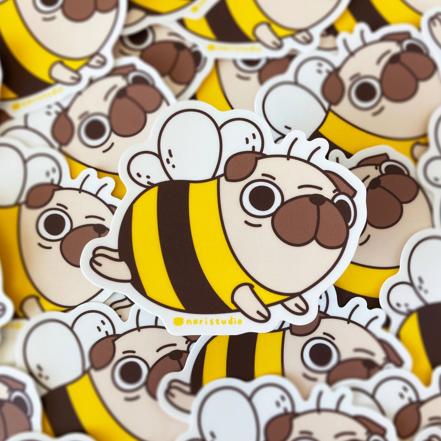 Pug Bee Vinyl Sticker