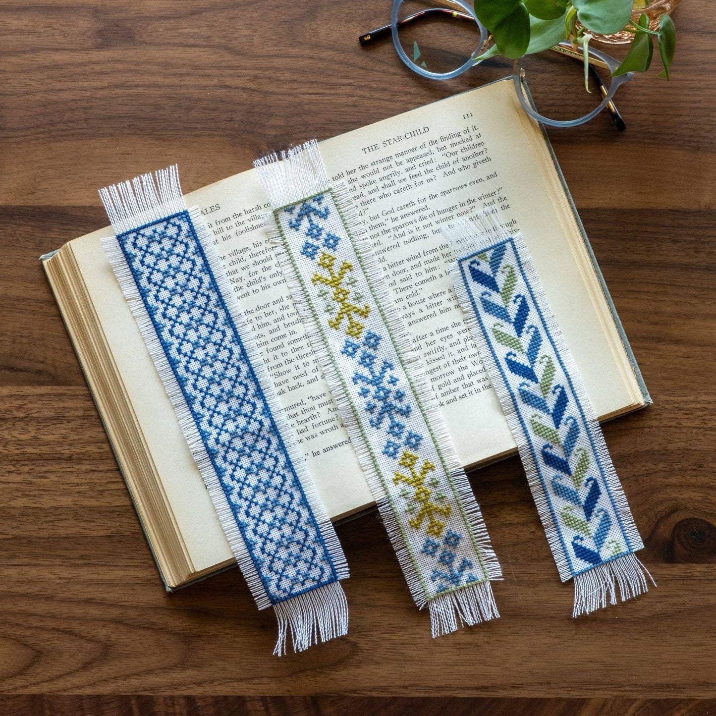 "NEW! Folk Fabric Sampler White cross stitch kit