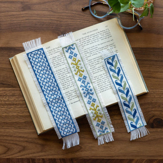 "NEW! Folk Fabric Sampler White cross stitch kit