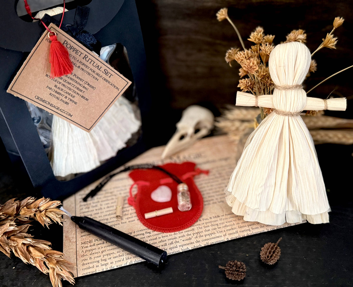 Poppet Ritual Set / Corn Husk Folk Doll Kit