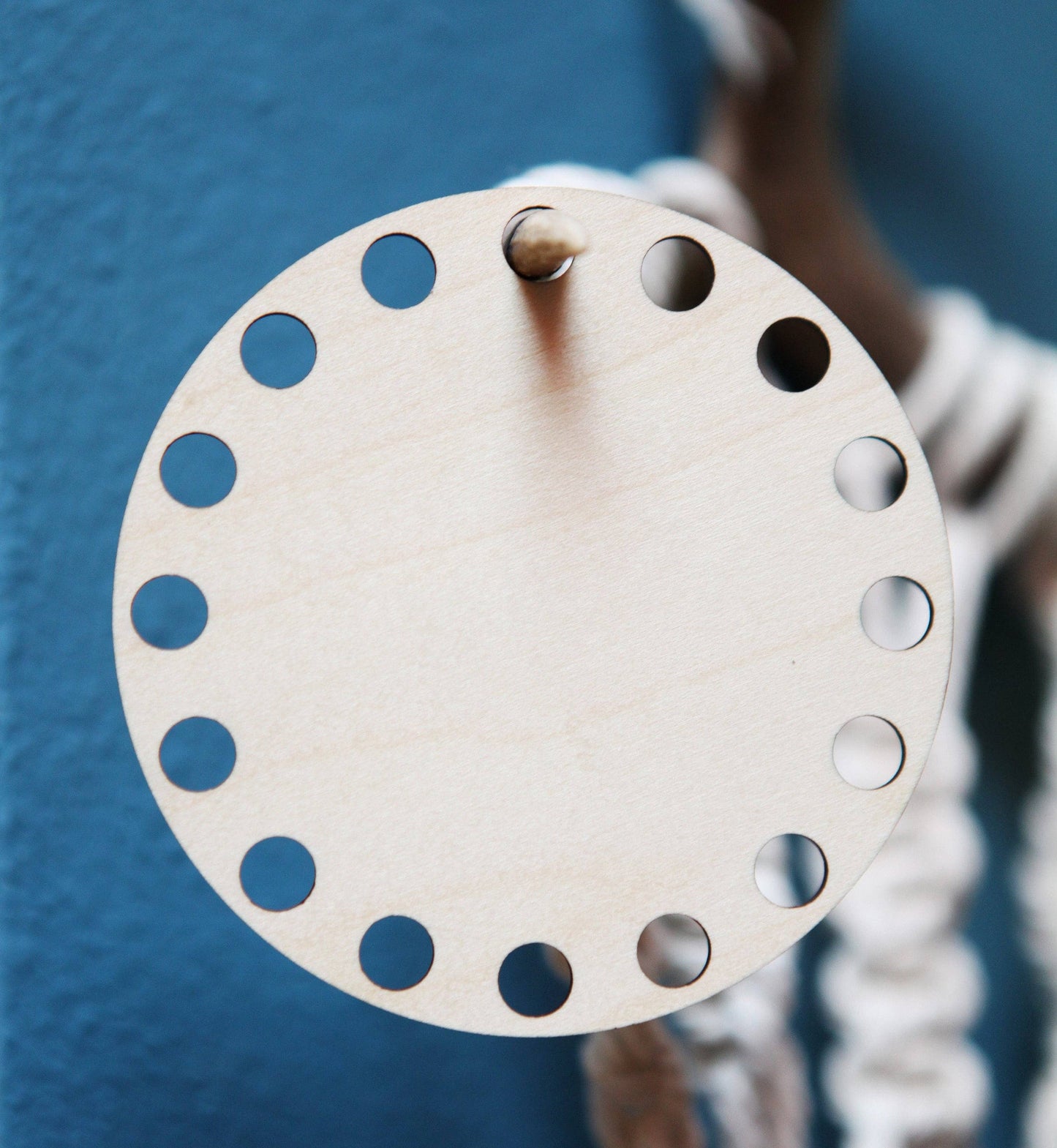 Crescent Moon Maple Wood Thread Storage Holder