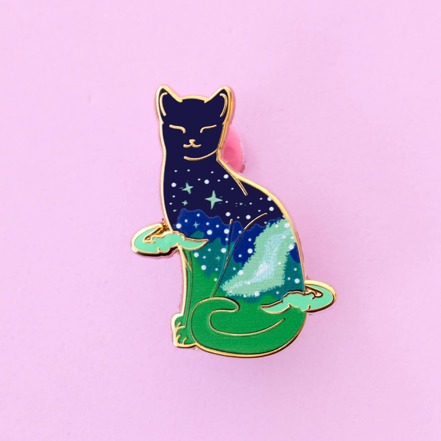 Northern Light Cat Enamel Pin