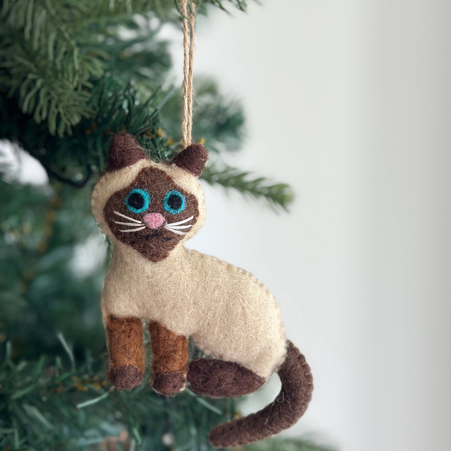 Felt Stitched Cat Ornament: Black Cat