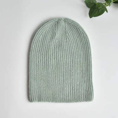 Green Cashmere & Wool blend 3-in-1 Knit Hat