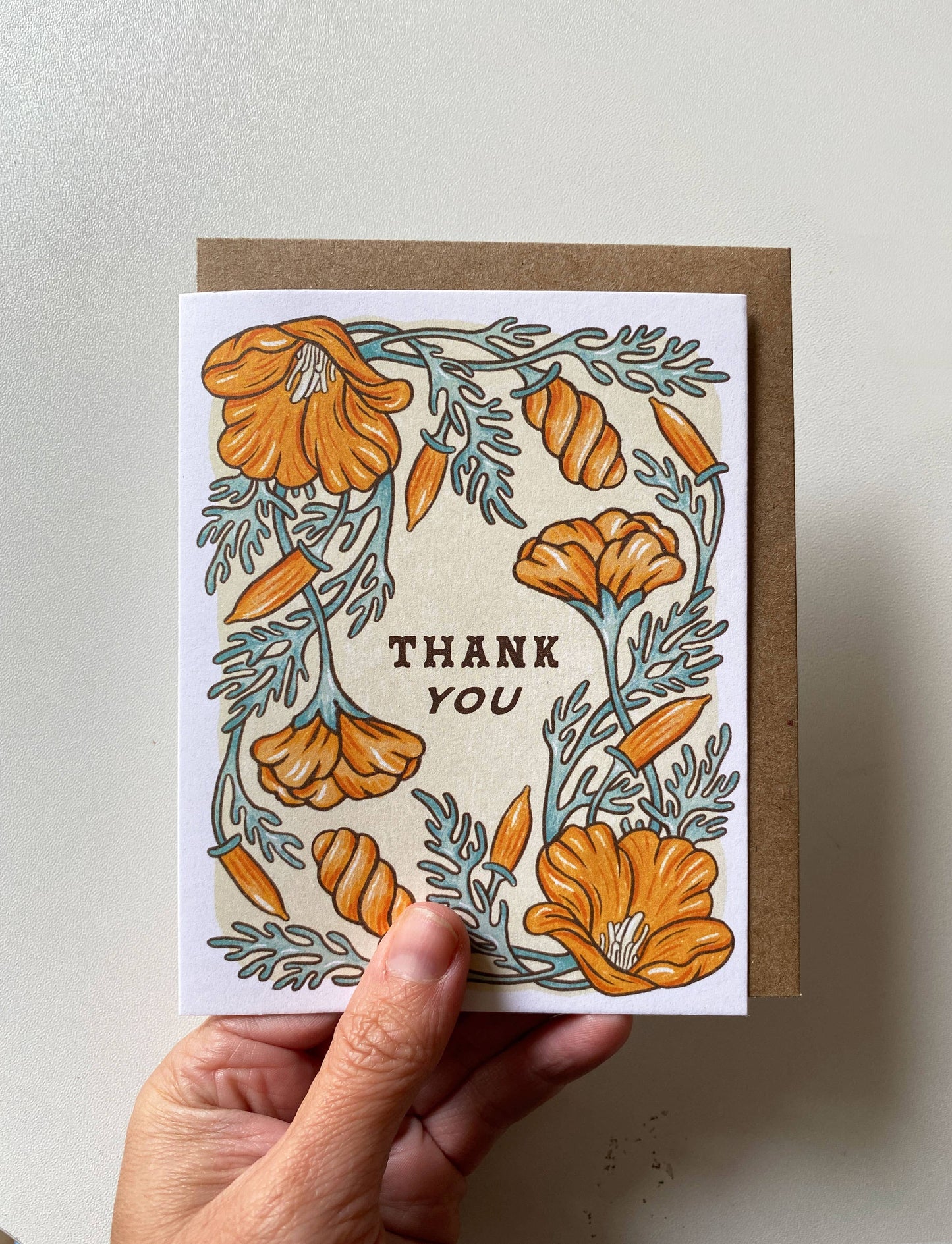 Thank You California Poppy Card