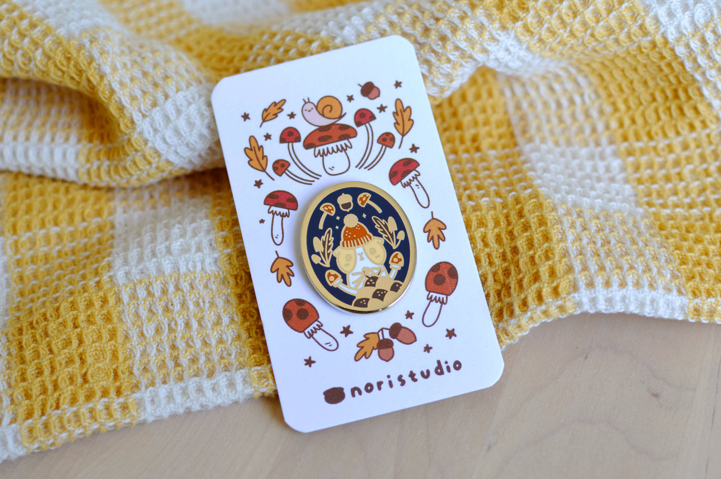 Crocheting Bubu Enamel pin, Fall Theme, Limited Edition