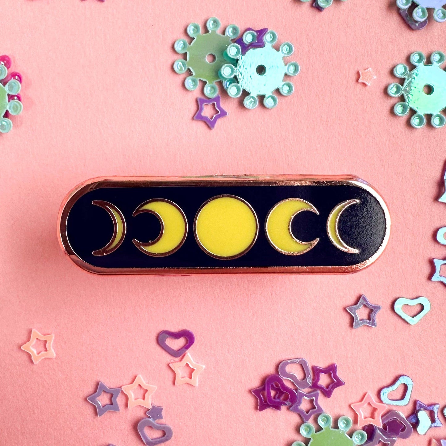 Moon Phases Personality Plaque Enamel Pin