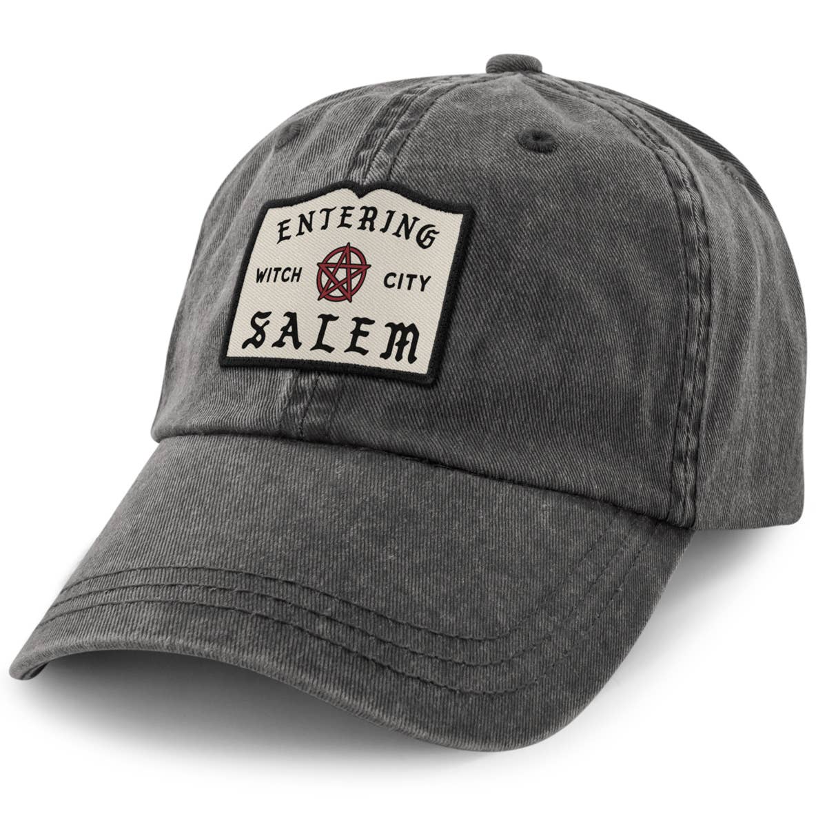 Entering Salem Washed Baseball Hat in Charcoal