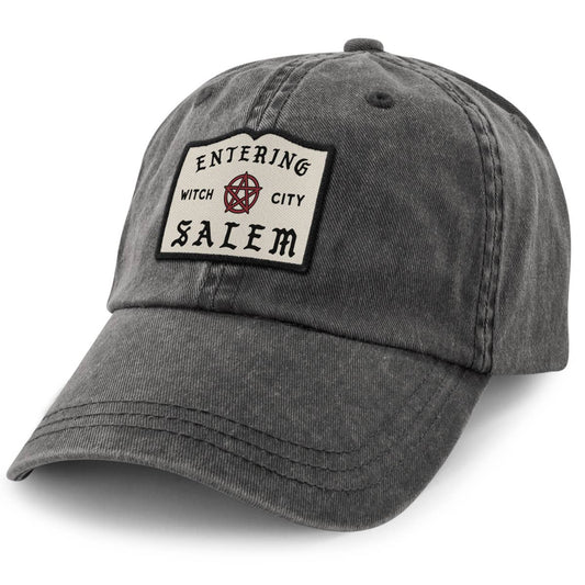 Entering Salem Washed Baseball Hat in Charcoal