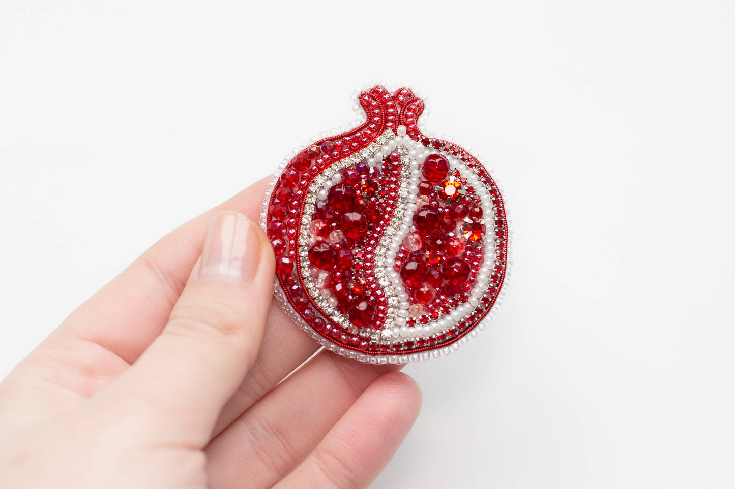 Pomegranate Brooch Kit: DIY Seed Bead Embroidery