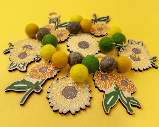 Sunflower DIY Wood Garland Kit