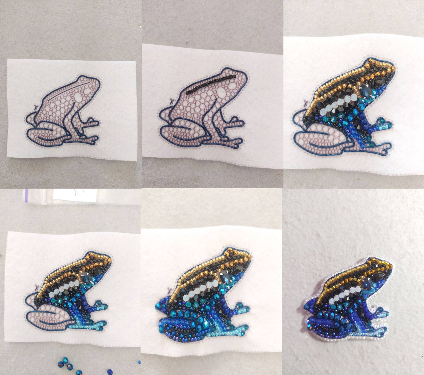 Bead Embroidery Kit: DIY Seed Bead Frog Brooch