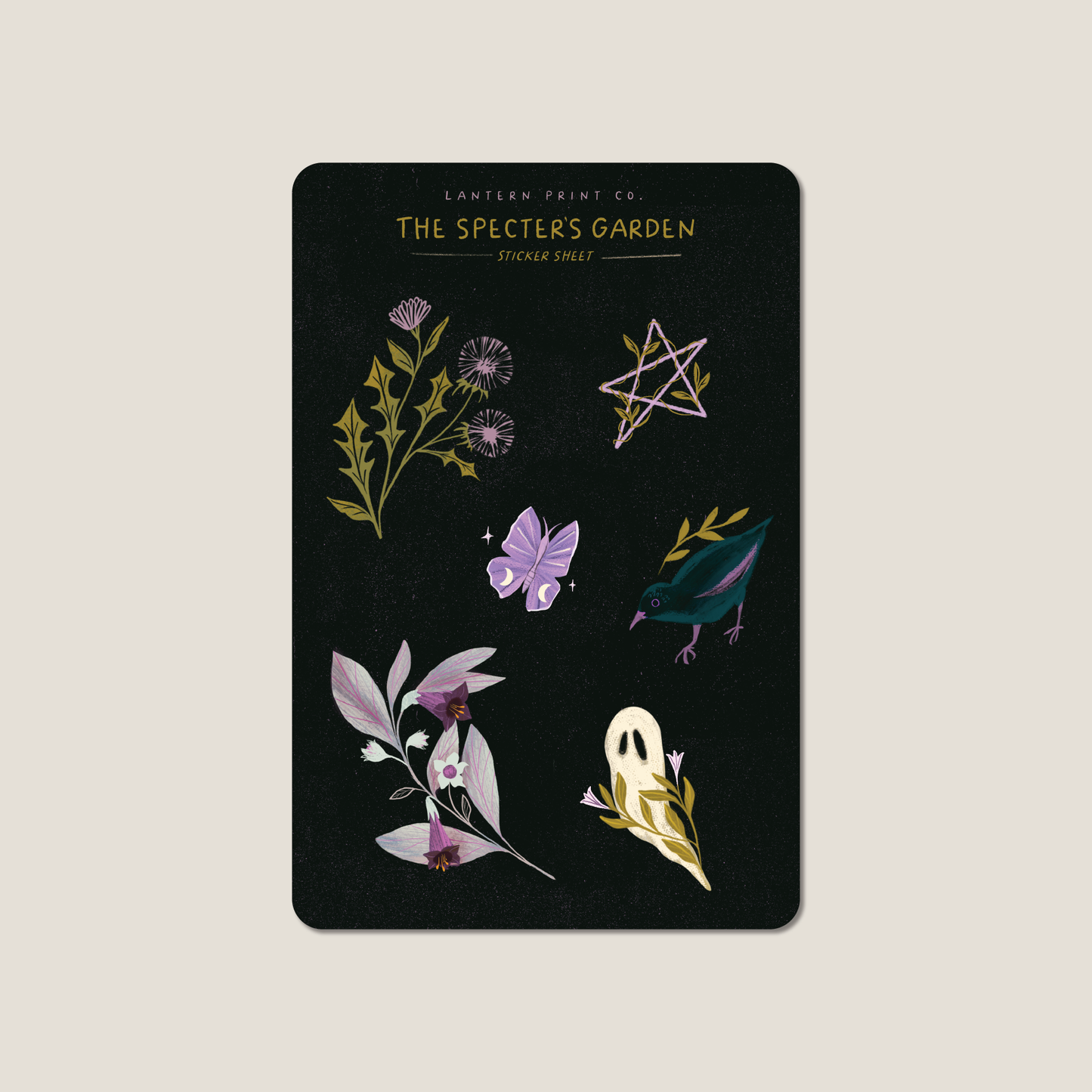 Specter's Garden Vinyl Sticker Sheet - 4x6 matte finish