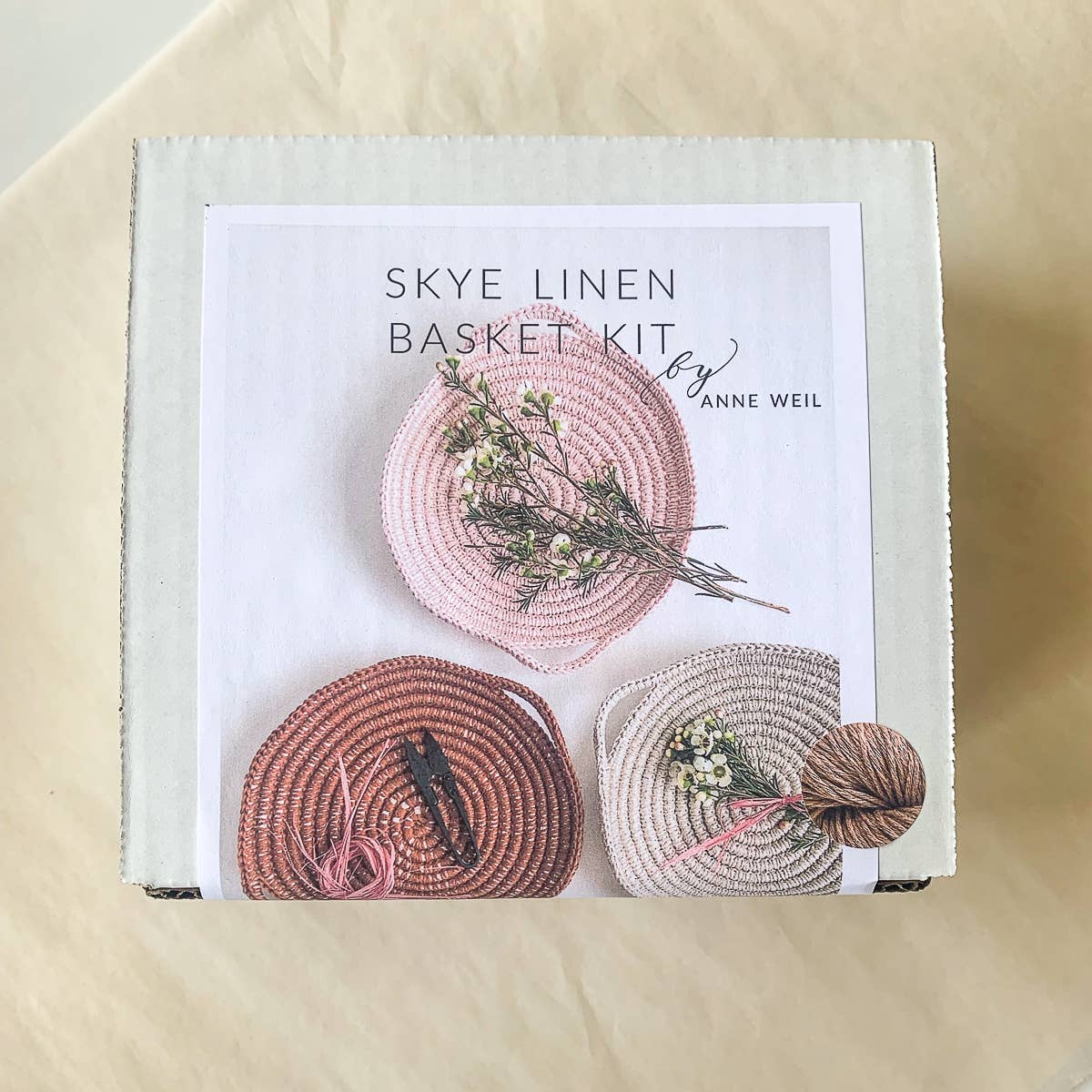 Skye Linen Basket Kit: Stone