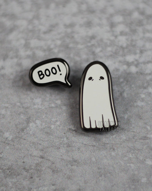 Ghost Spooky Halloween Enamel Pin Set - Glow in the Dark