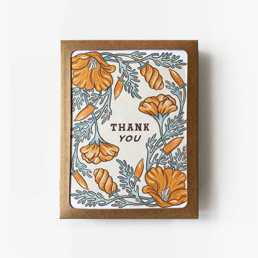 California Poppy Thank You Card Boxed Set of 8